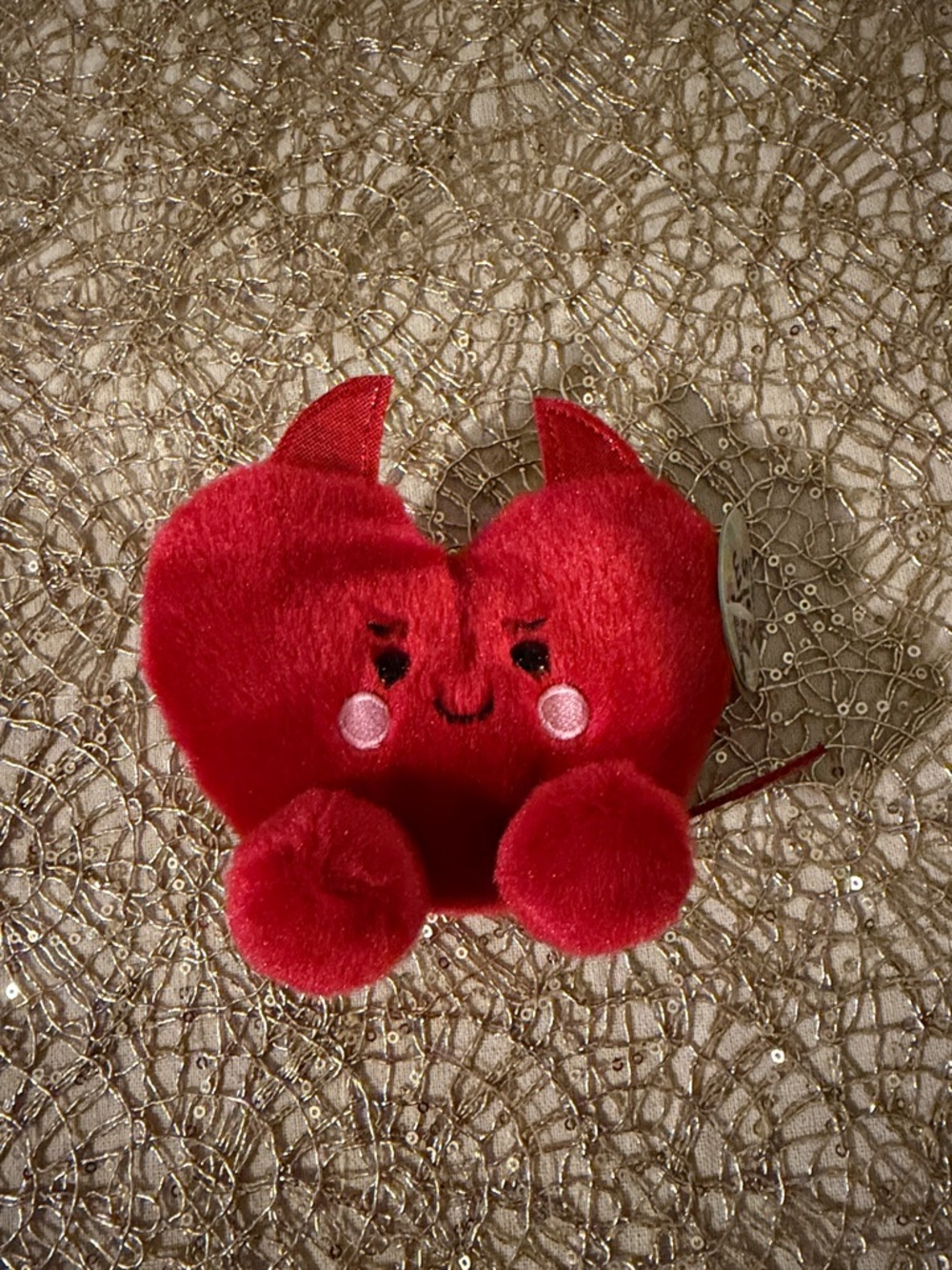 UNUSED Palm Pals Klaus Heart Red Devil Plush Toy - Cute Kawaii Stuffed Animal